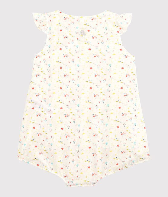 Baby Girls' Floral Organic Cotton Woven Tube Knit Playsuit MARSHMALLOW white/MULTICO white