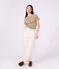 Women's short-sleeved plain cotton T-shirt beige