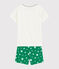 Boys' Green Starry Cotton Short Pyjamas MARSHMALLOW white/GAZON green