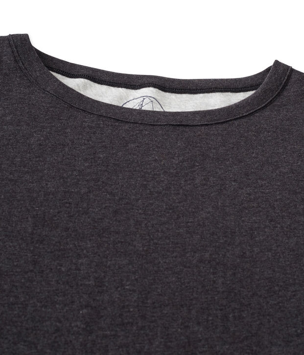 Women's maxi T-shirt in mottled extra-fine tube knit grey