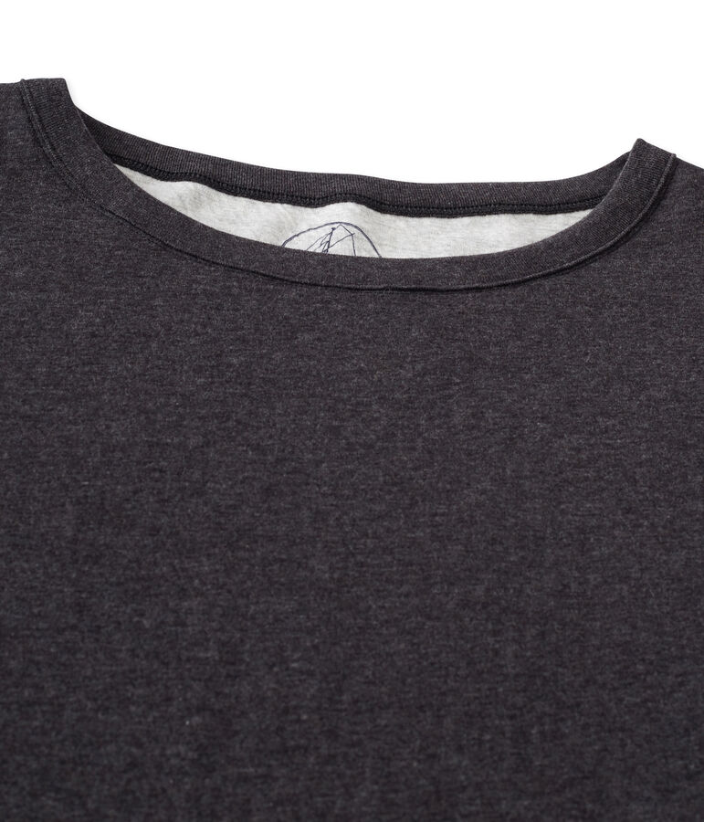 Women's maxi T-shirt in mottled extra-fine tube knit grey