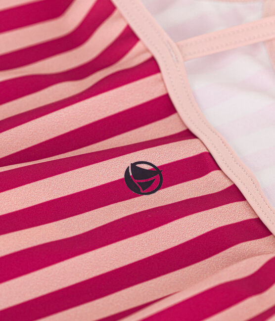 Girls' Stripy One-Piece Swimsuit SALINE /DELHI