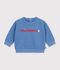 Babies' sweatshirt in plain cotton with embroidery blue