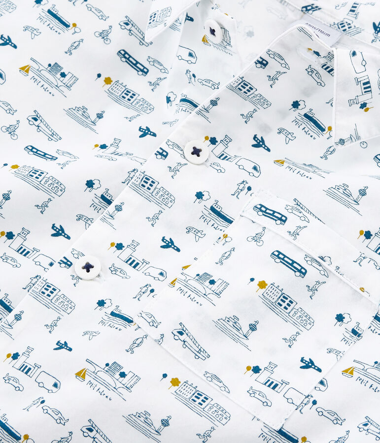 Boys' Cloth Pyjamas MARSHMALLOW white/SHADOW blue