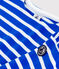 Children's unisex long-sleeved cotton Breton top PERSE blue/MARSHMALLOW white
