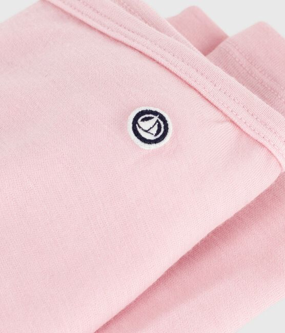 Children's plain wool and cotton leggings JOLI pink