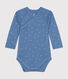 Babies' Long-Sleeved Cotton Wrapover Bodysuit.