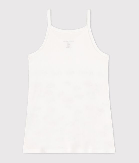 Girls' Serge Block ribbed nightie ECUME white