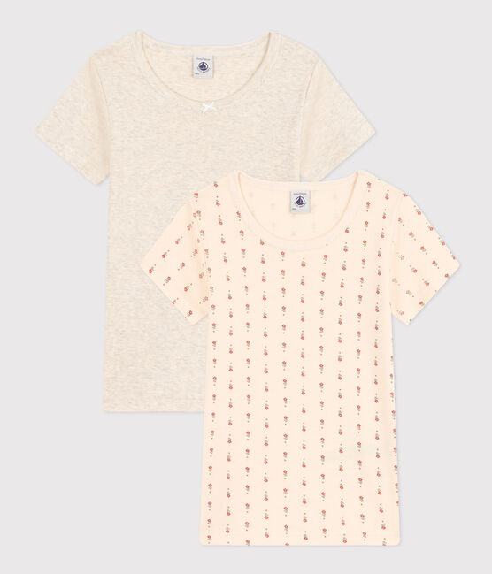 Children's Short-Sleeved Floral Cotton T-shirts - 2-Pack variante 1