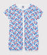 Babies' short floral cotton jumpsuit