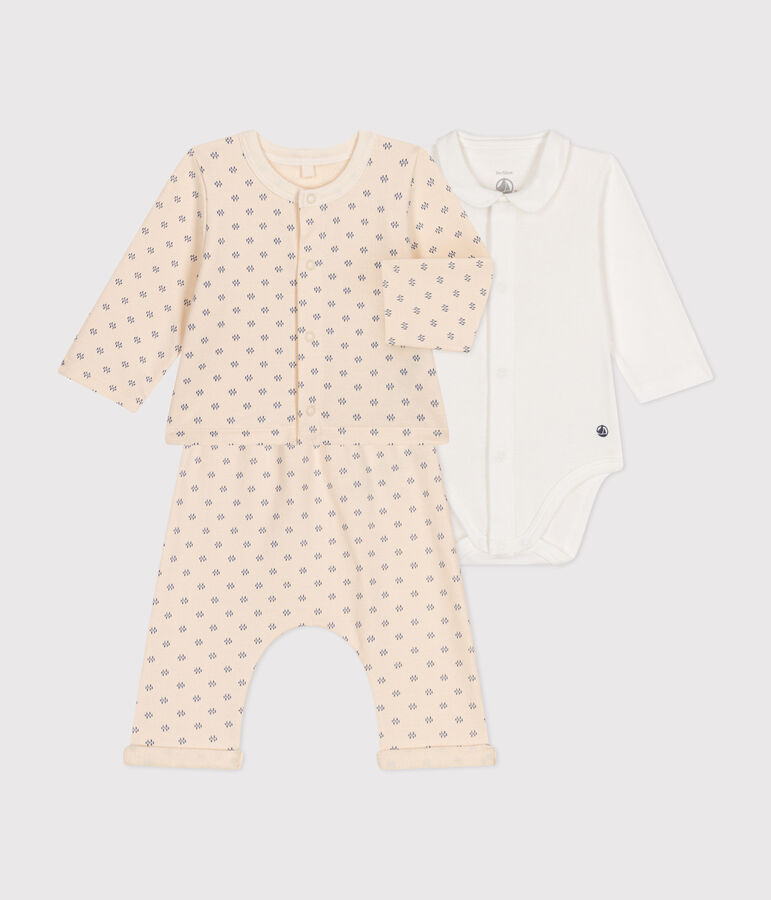 Babies' Lightweight Fleece Outfit - 3-Piece Set AVALANCHE blue/BEACH