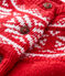 Baby's cardigan in 100% wool TERKUIT red/MARSHMALLOW white