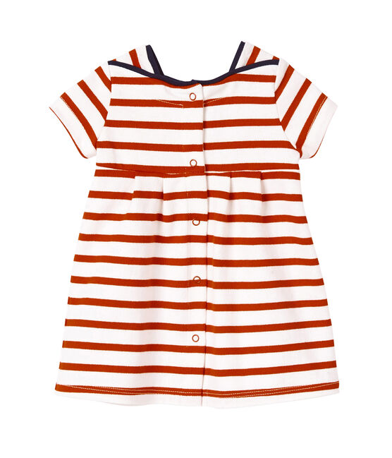 Robe bébé fille en jersey lourd rayé LAIT white/PEPS red