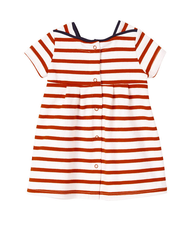 Robe b&eacute;b&eacute; fille en jersey lourd ray&eacute; white/red