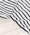 Babies' dress in stripy tube knit and tulle MARSHMALLOW white/MULTICO white