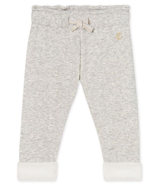Baby Girls' Velour Knit Trousers BELUGA CHINE CN grey