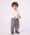 Babies' plain cotton body with a polo collar white