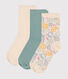 Children's floral cotton socks - 3-pack