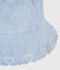 Children's chambray wide-brimmed floppy hat blue