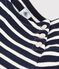 Girls' Short-Sleeved Cotton Dress SMOKING blue/MARSHMALLOW white