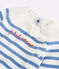 Babies' Wool/Cotton Knit Sailor Striped Clothing - 3-Piece Set MARSHMALLOW white/ALASKA blue