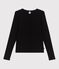 Women's plain cotton cardigan BLACK black