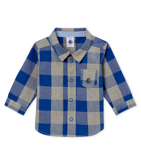 Baby boy's checked shirt LIMOGES blue/MULTICO white