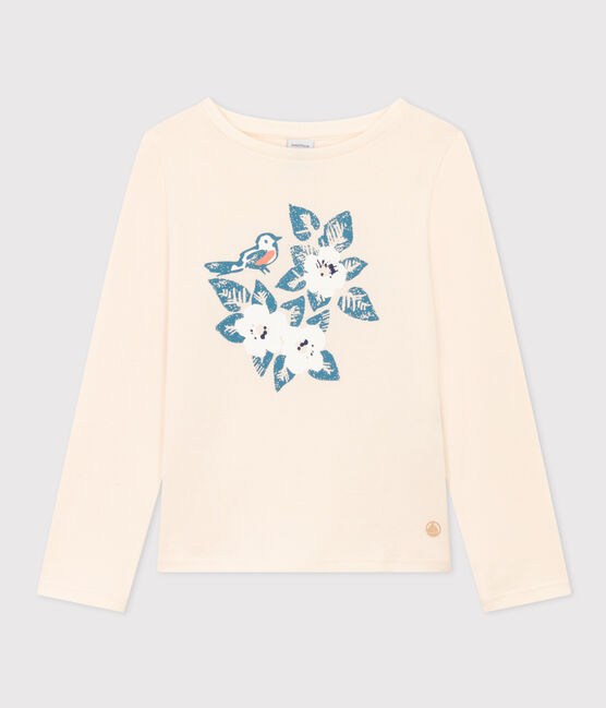Girls' long-sleeved cotton T-shirt AVALANCHE /POLOCHON