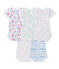 Set of 5 baby girls' short-sleeved bodysuits LOT white