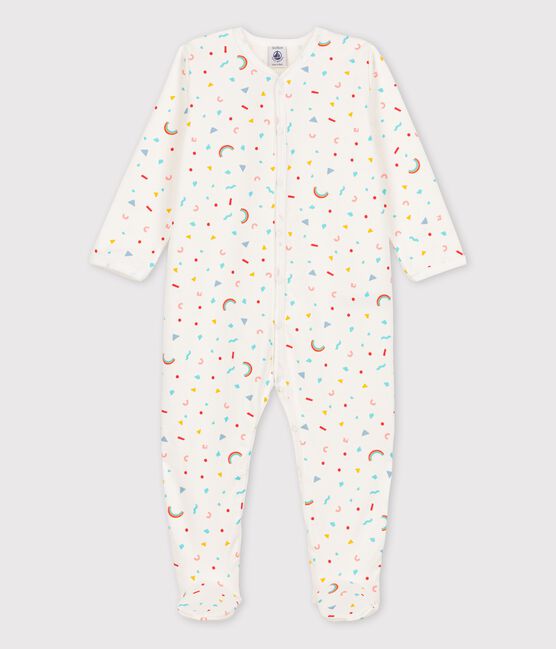 Babies' Fleece Sleepsuit MARSHMALLOW white/MULTICO white