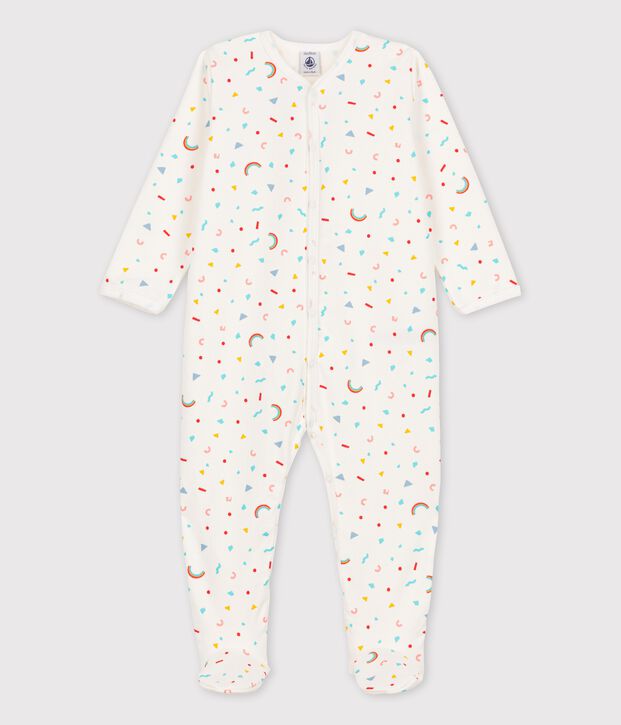 Babies' Fleece Sleepsuit white/multicolor