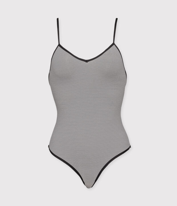 Women's 1-piece swimsuit blue/white