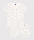 Children's short floral-print openwork cotton pyjamas