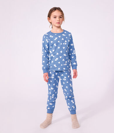 Children's fleece pyjamas with hearts