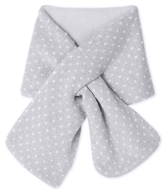 Unisex Baby Fleece-Lined Scarf SUBWAY grey/MARSHMALLOW white