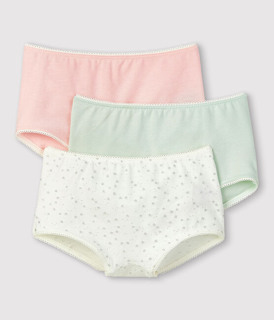 Girls' Sparkly Print Organic Cotton and Elastane Hipsters - 3-Pack variante 1