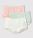 Girls' Sparkly Print Organic Cotton and Elastane Hipsters - 3-Pack
