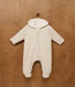 Babies' plain padded jumpsuit with a hood and feet
