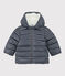 Babies' Quilted Down Jacket SMOKING blue/MARSHMALLOW white