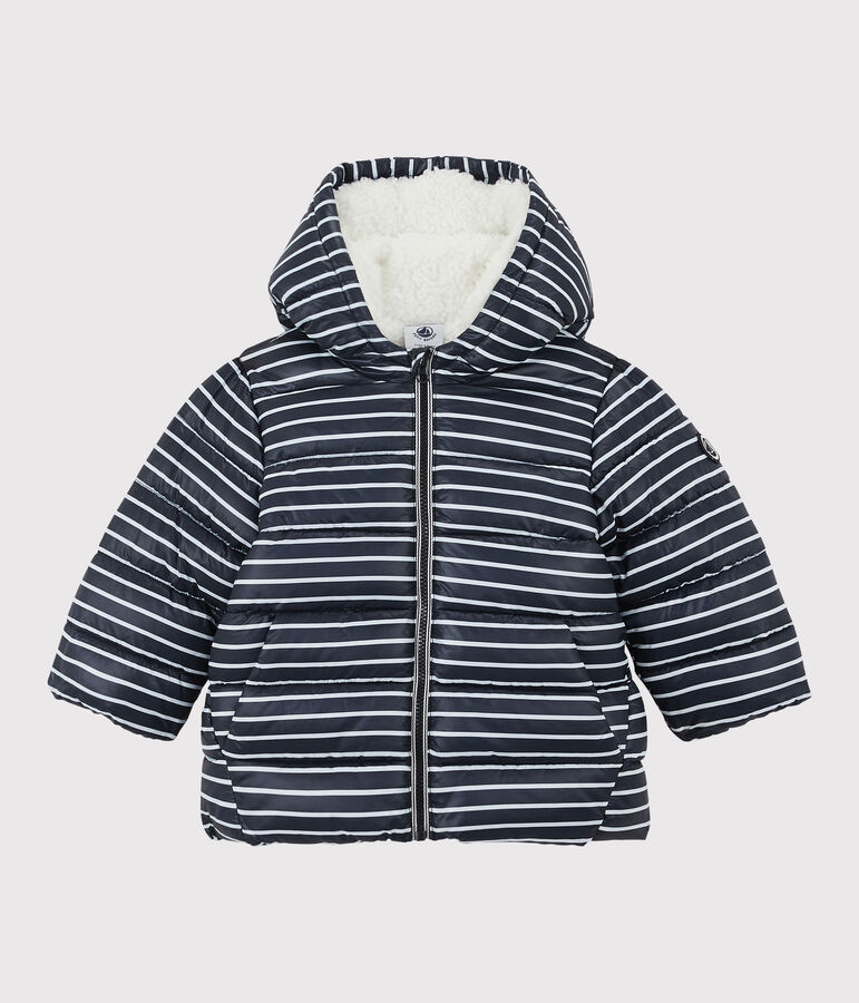 Babies' Quilted Down Jacket SMOKING blue/MARSHMALLOW white