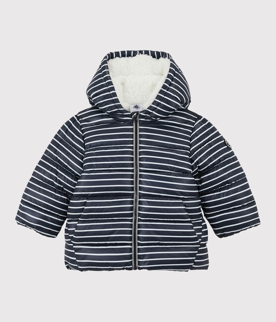 Babies' Quilted Down Jacket SMOKING blue/MARSHMALLOW white