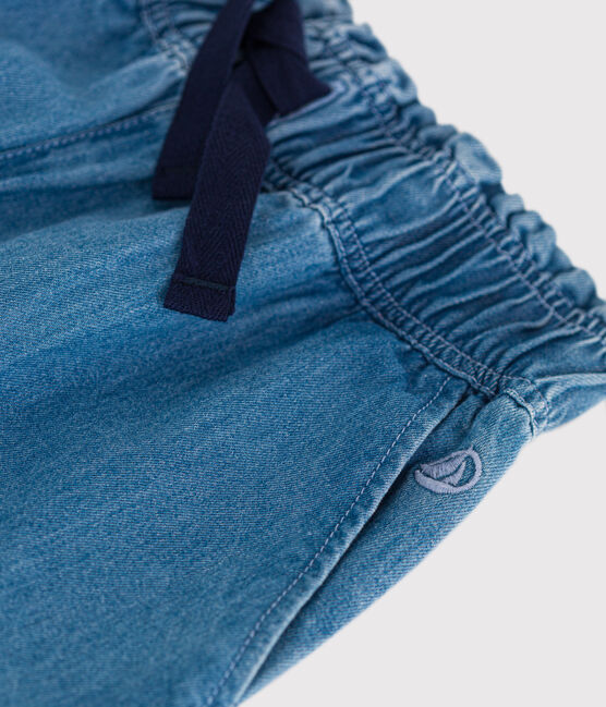 Girls' Light Denim Wide-Leg Trousers DENIM CLAIR blue