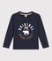 Boys' Long-Sleeved Cotton T-Shirt RUISSEAU blue/SMOKING