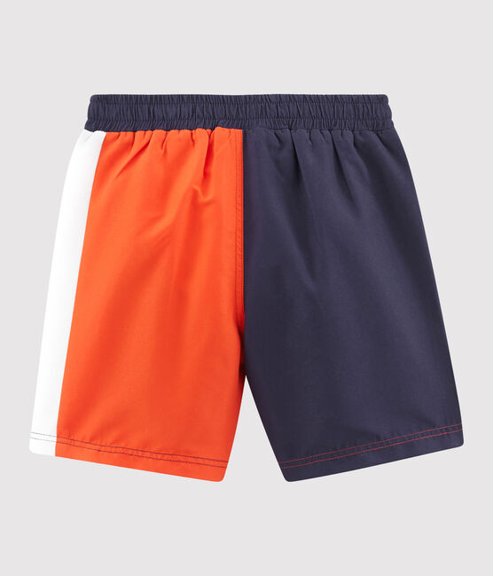 Boys' colour block Beach Shorts TOUAREG blue/SPICY orange