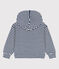 Boys' Stripy Hoodie MEDIEVAL blue/MARSHMALLOW white