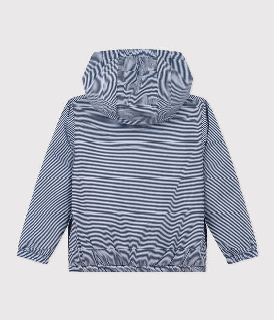 Children's unisex recycled polyester warm windbreaker SMOKING blue/MARSHMALLOW white