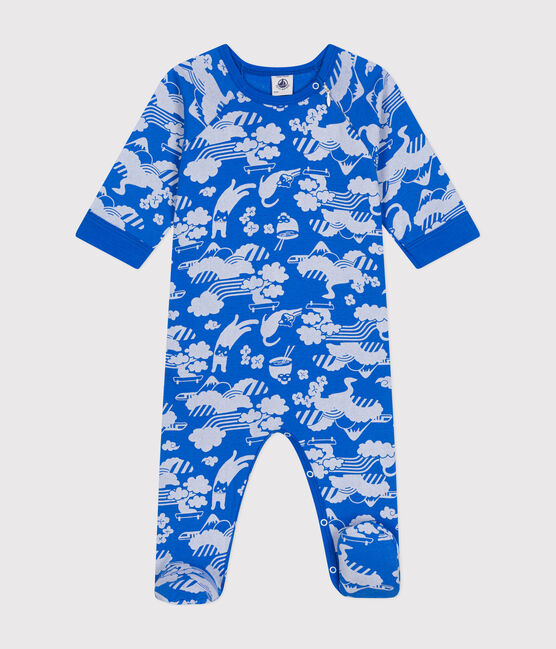 Babies' Zip-up Cotton Pyjamas FUJI /MARSHMALLOW