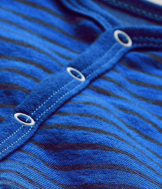 Baby boy's striped sleepsuit PERSE blue/CHALOUPE blue