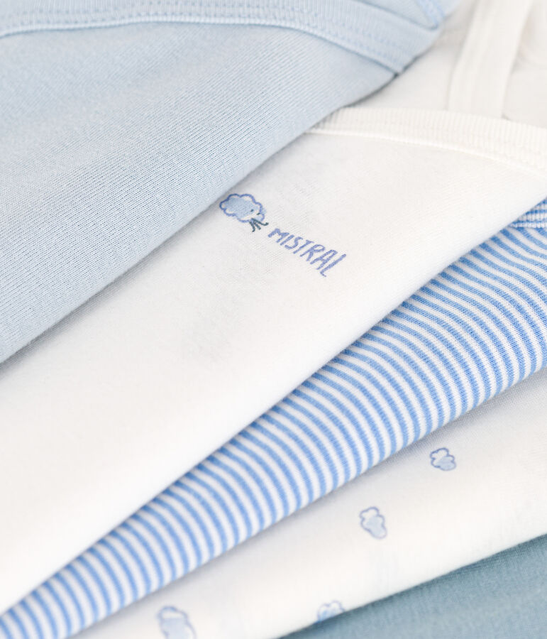 Long-Sleeved Wrapover Printed Cotton Bodysuits - Pack of 5 multicolor