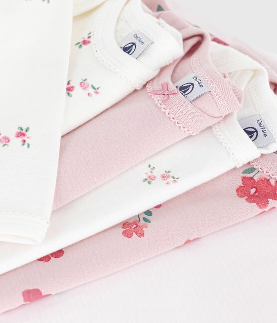 Pack of babies' long-sleeved floral-print cotton bodies variante 1